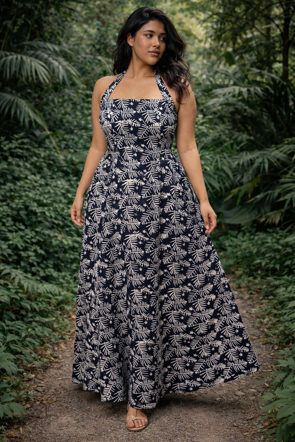 Halter Noir Maxi Dress