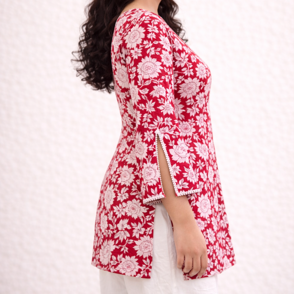 Desi Scarlet Short Kurti