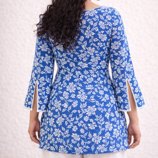 Noor Blue Short Kurti