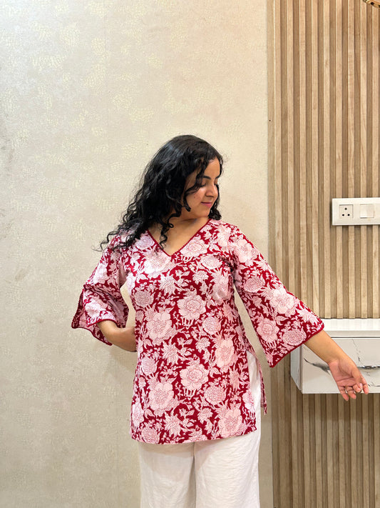Desi Scarlet Short Kurti